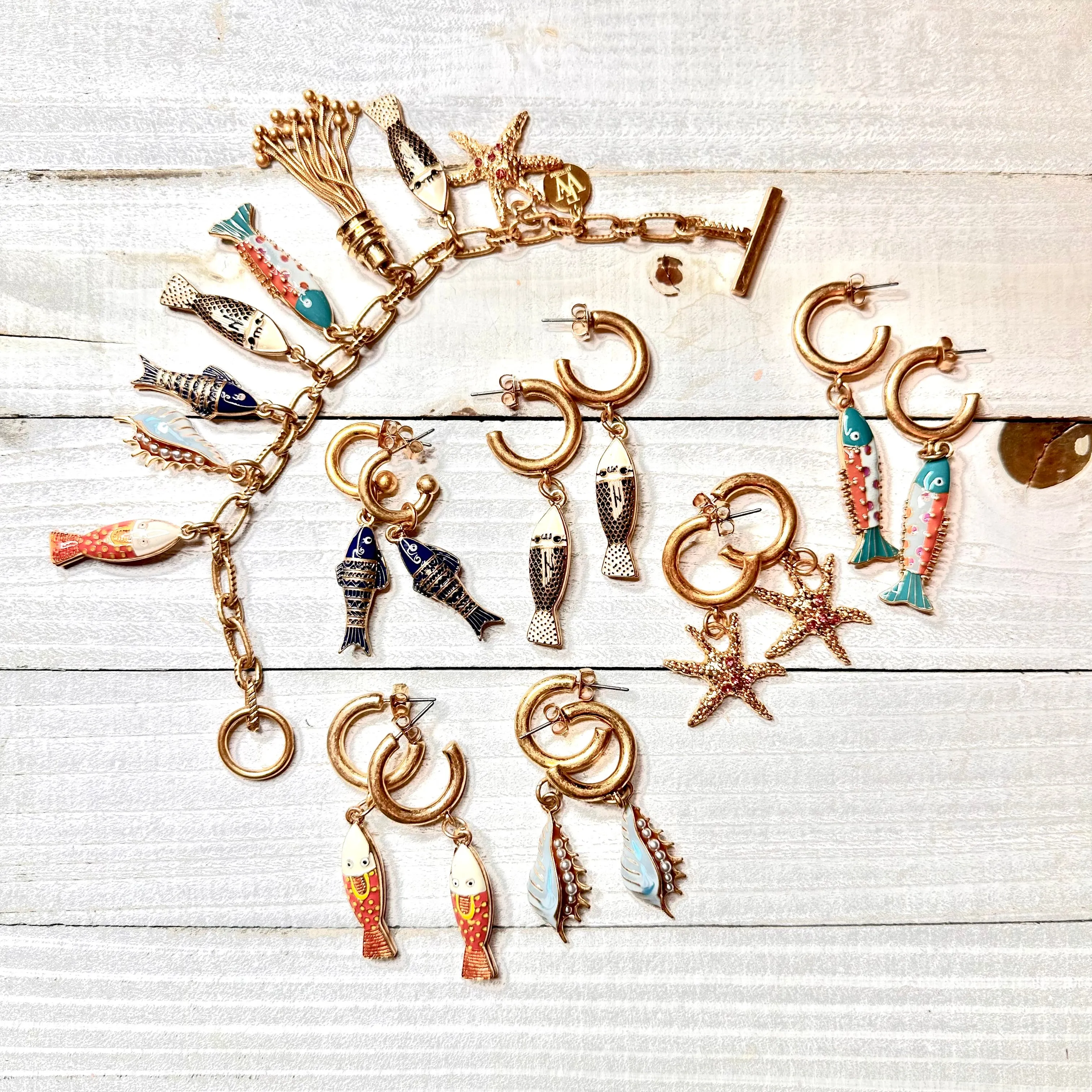 Catch of the day Enameled Earrings. 220-11 | Erika Williner Designs