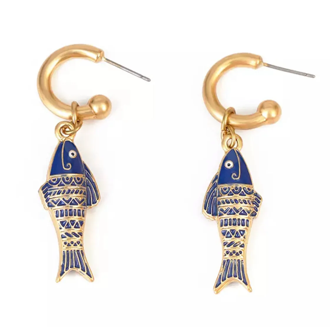 Catch of the day Enameled Earrings. 220-11 | Erika Williner Designs