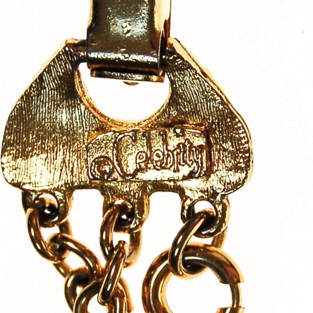 Celebrity Layered Chain Necklace with Bezel Set Crystal