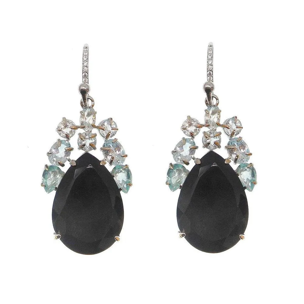 Chandelier Black Onyx and Blue Quartz