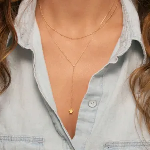 Charms Fashion Silver Gold Color Star Choker Necklace Lariat Long Tassel Necklace for Women Boho Jewelry Colar Collier Collares