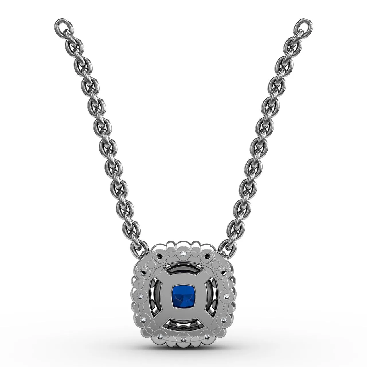 Classic Round Sapphire and Diamond Pendant