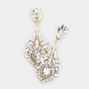 Clear Chandelier Earrings on Gold | 237308