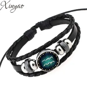 Constellation Bracelet Men & Women Braided Leather