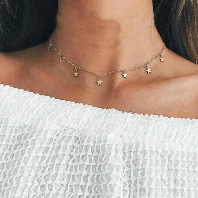 Copper Choker Multilayer Necklace