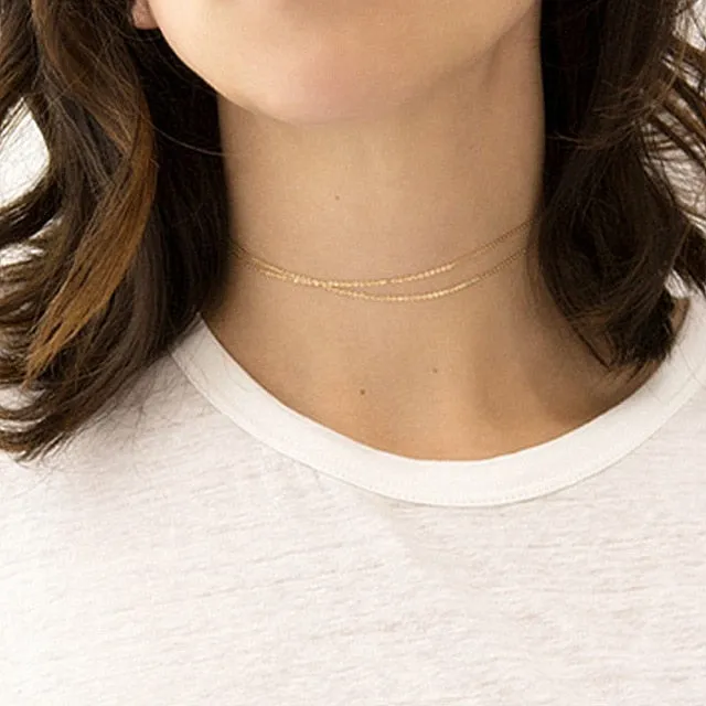 Copper Choker Multilayer Necklace