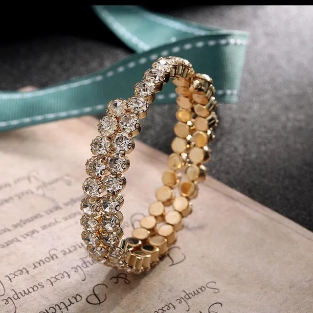 Crystal Wide Cuff Bracelets and Bangles