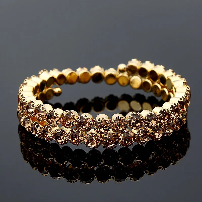 Crystal Wide Cuff Bracelets and Bangles