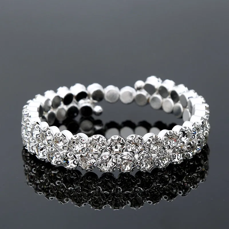 Crystal Wide Cuff Bracelets and Bangles
