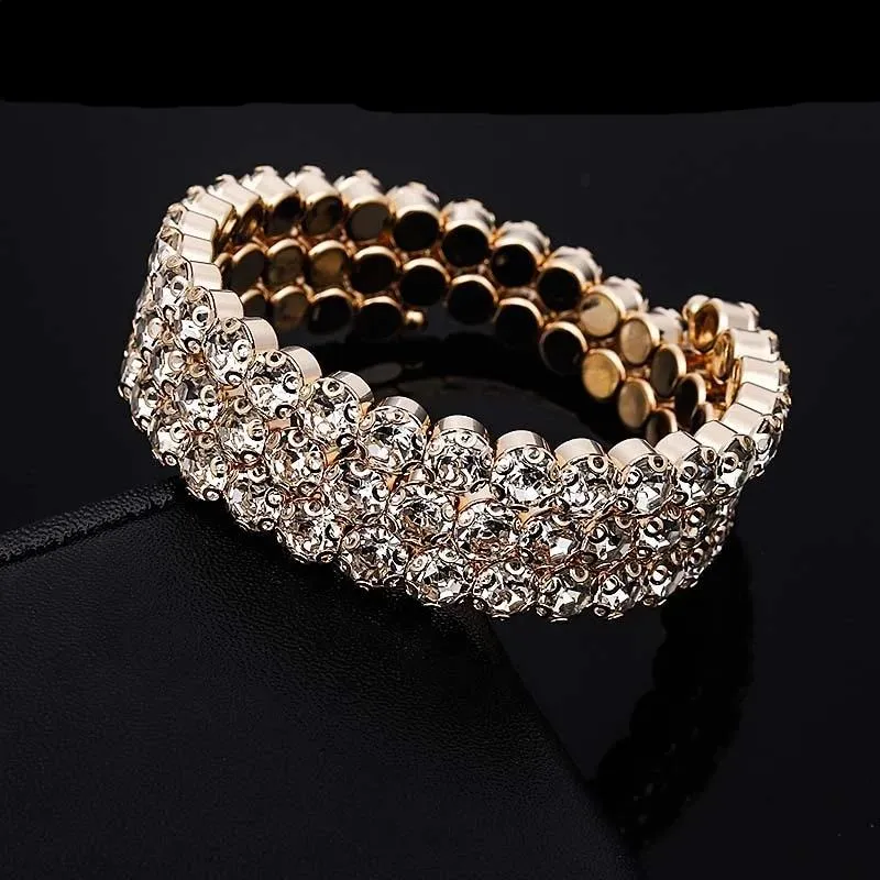 Crystal Wide Cuff Bracelets and Bangles