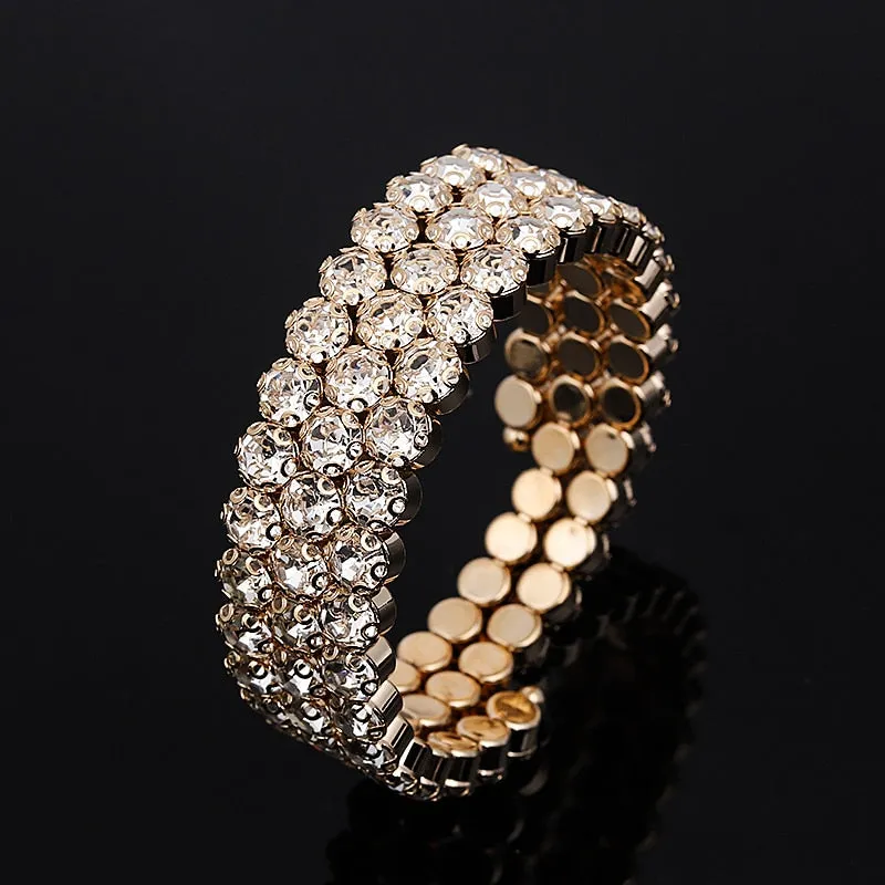 Crystal Wide Cuff Bracelets and Bangles