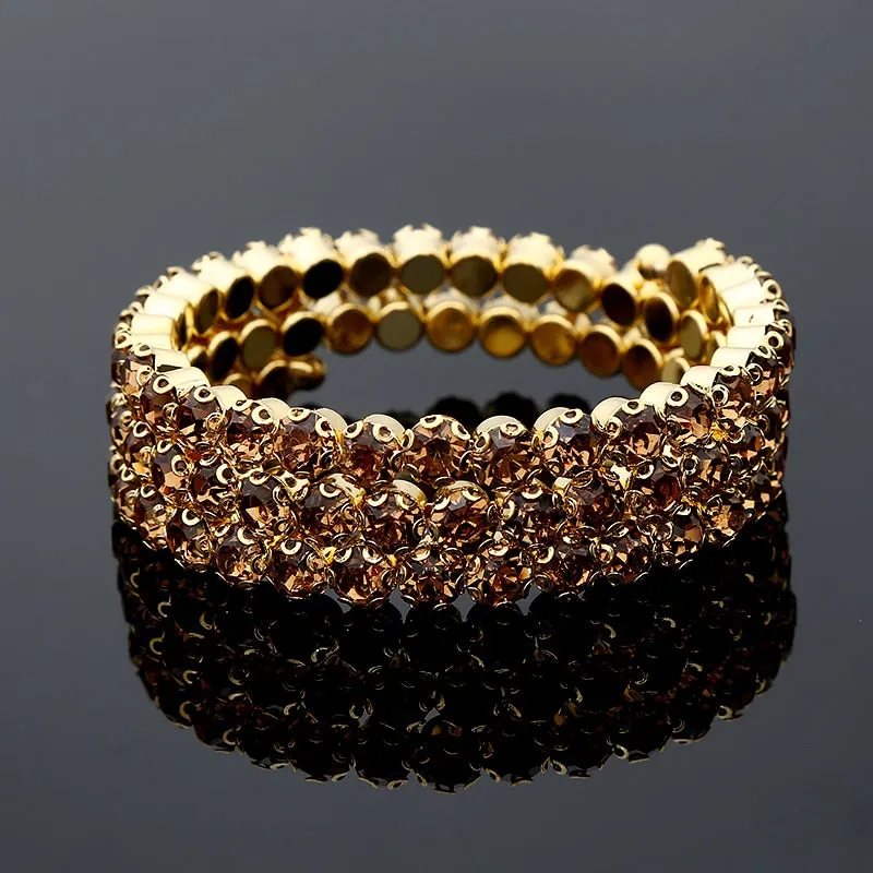 Crystal Wide Cuff Bracelets and Bangles