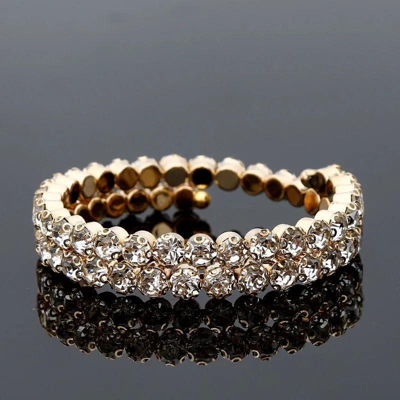Crystal Wide Cuff Bracelets and Bangles