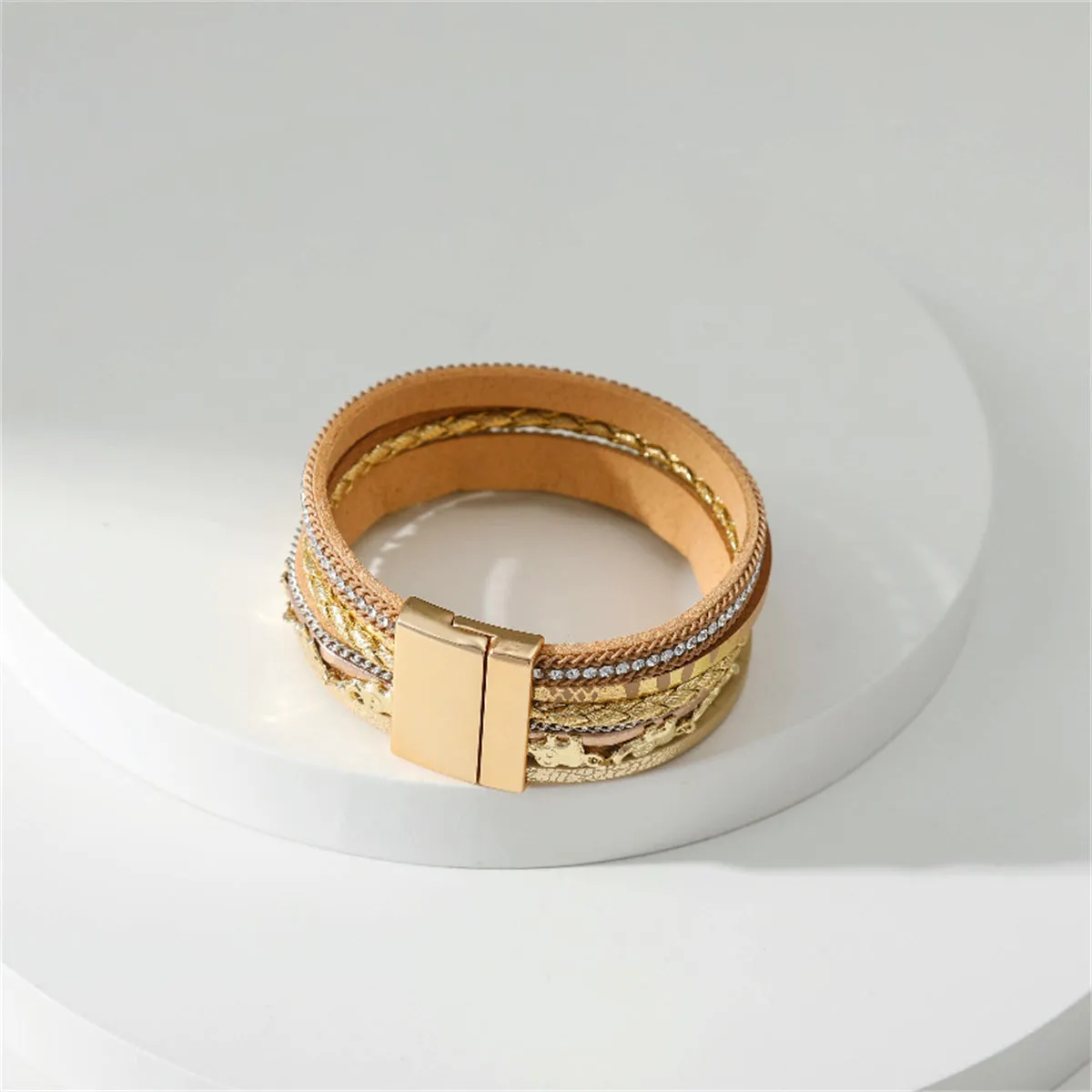 Cubic Zirconia & Polystyrene 18K Gold-Plated Elephant Bracelet