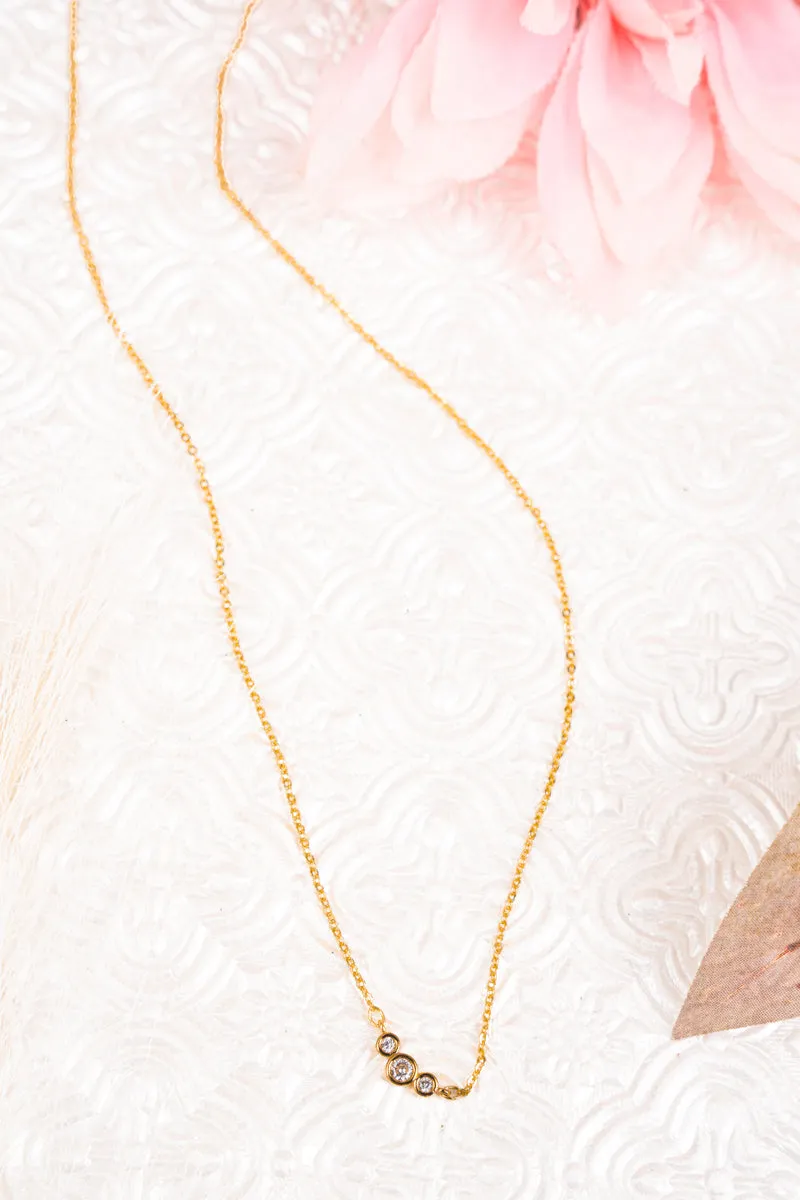 Cubic Zirconia Goldtone Riley Necklace