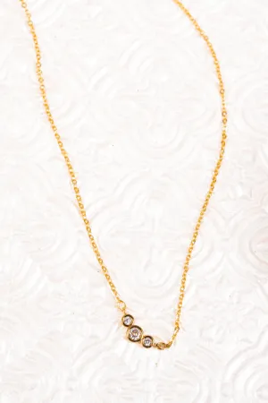 Cubic Zirconia Goldtone Riley Necklace