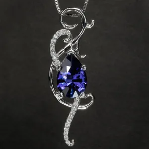 Custom 4.42ct Pear Shaped Tanzanite Pendant