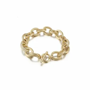 CZ Twisted Wire Link Bracelet  (available in 3 colors)