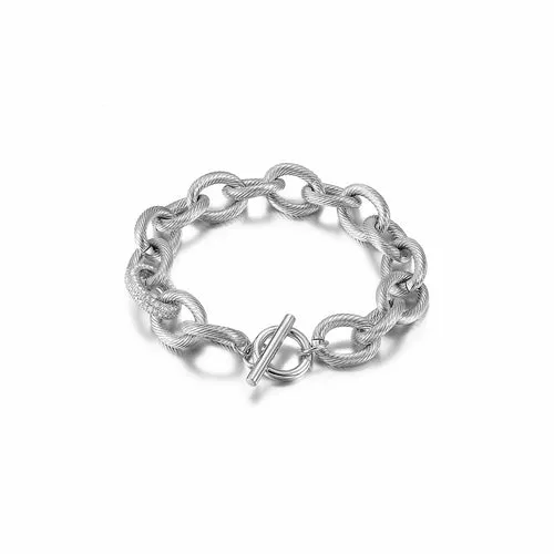 CZ Twisted Wire Link Bracelet  (available in 3 colors)