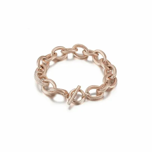 CZ Twisted Wire Link Bracelet  (available in 3 colors)