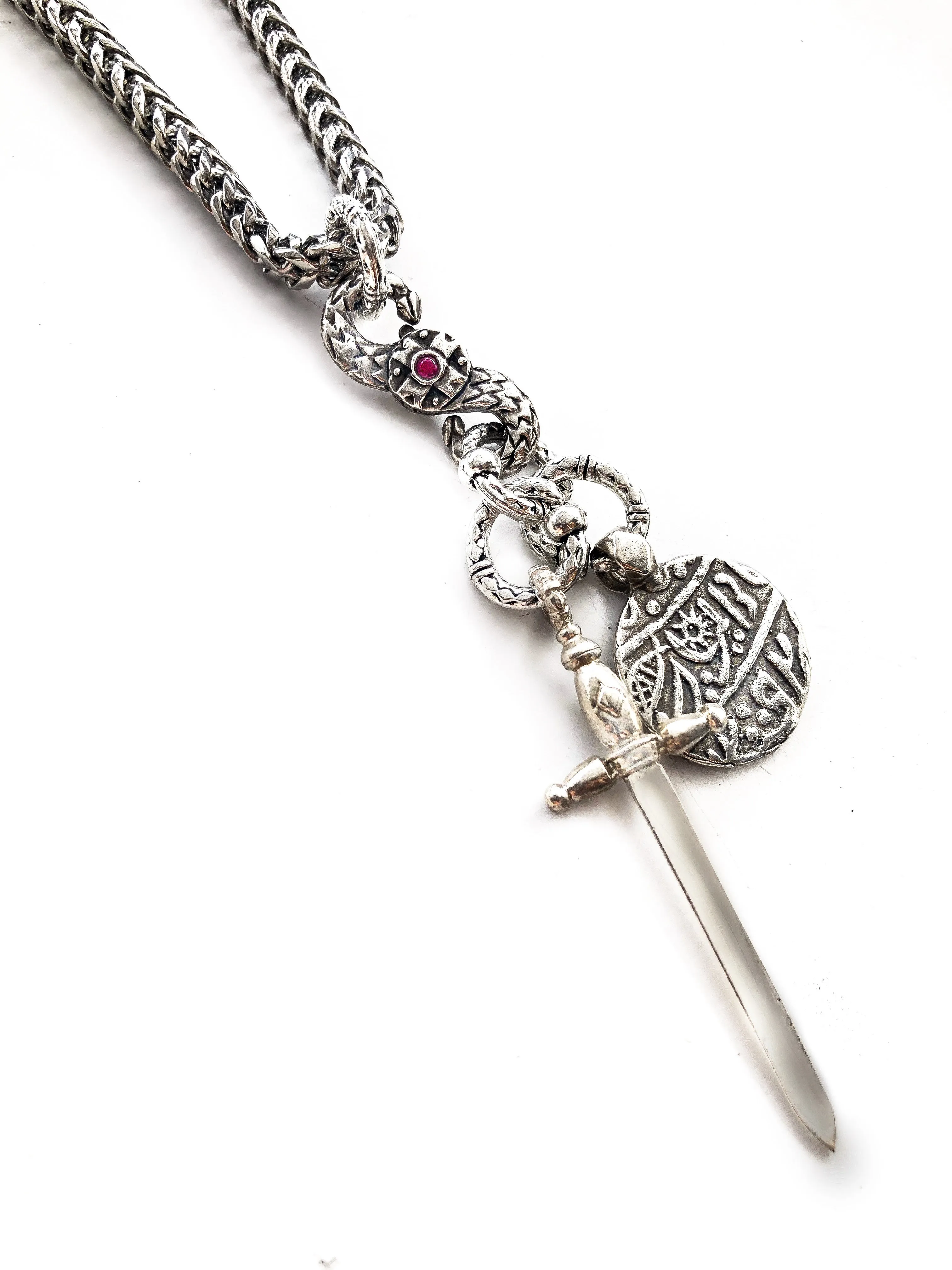 Dagger and Coin Chain Necklace