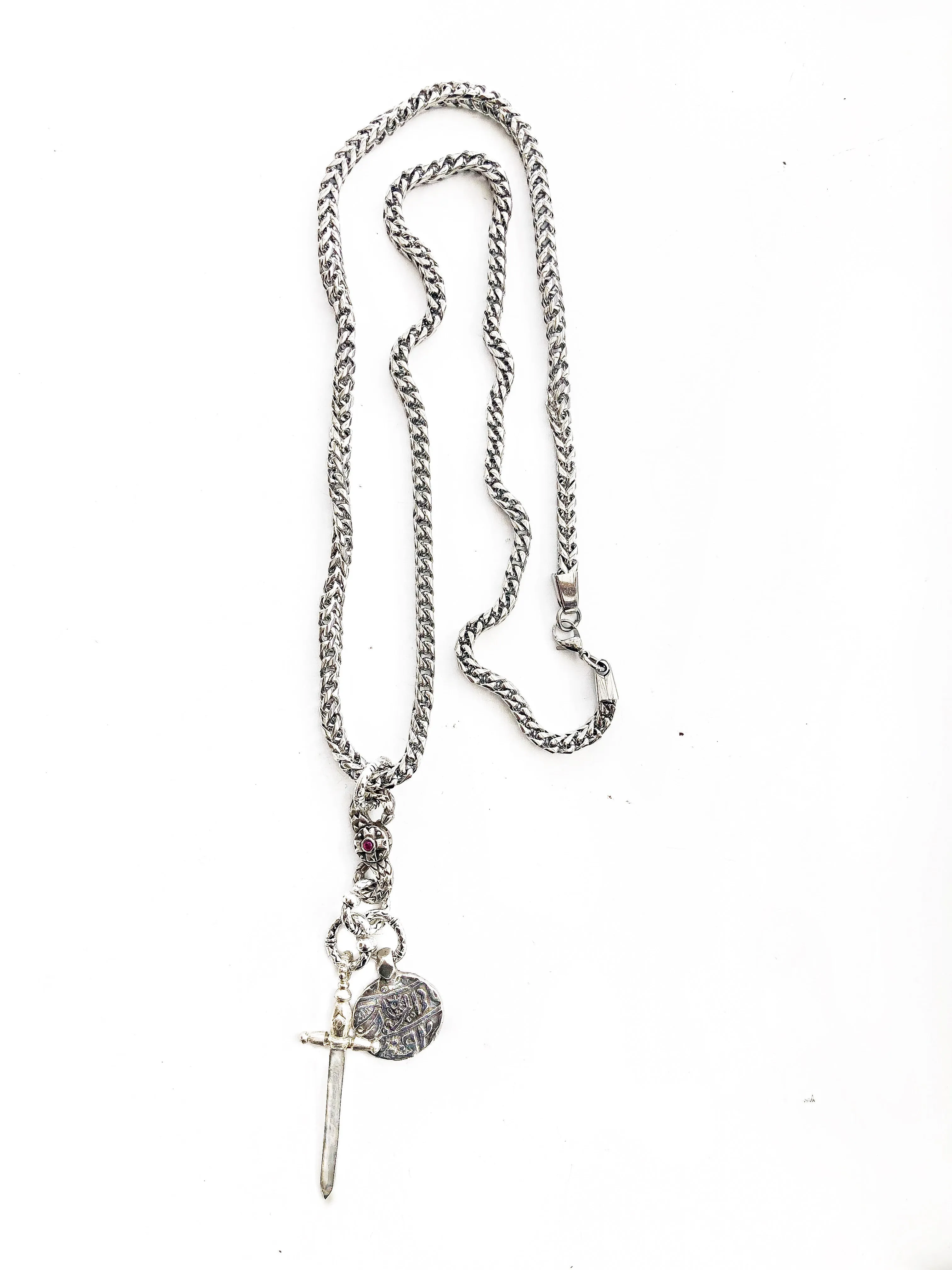 Dagger and Coin Chain Necklace