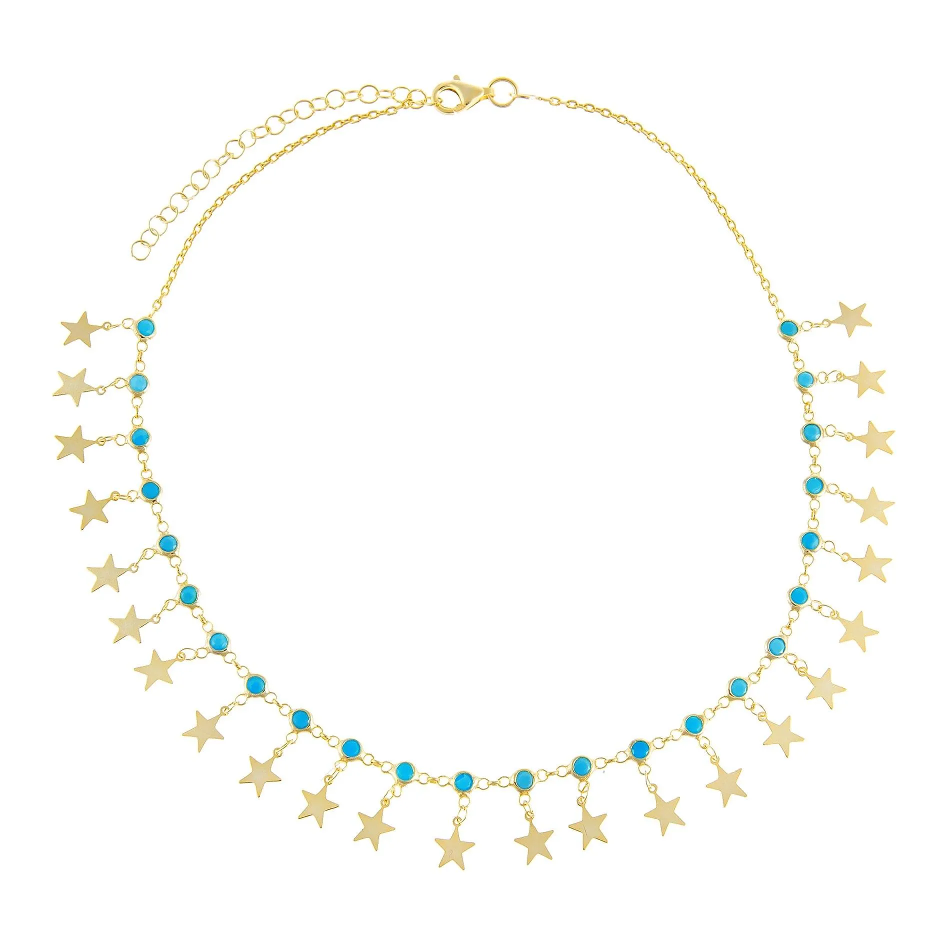 Dangling Star X Turquoise Bezel Choker