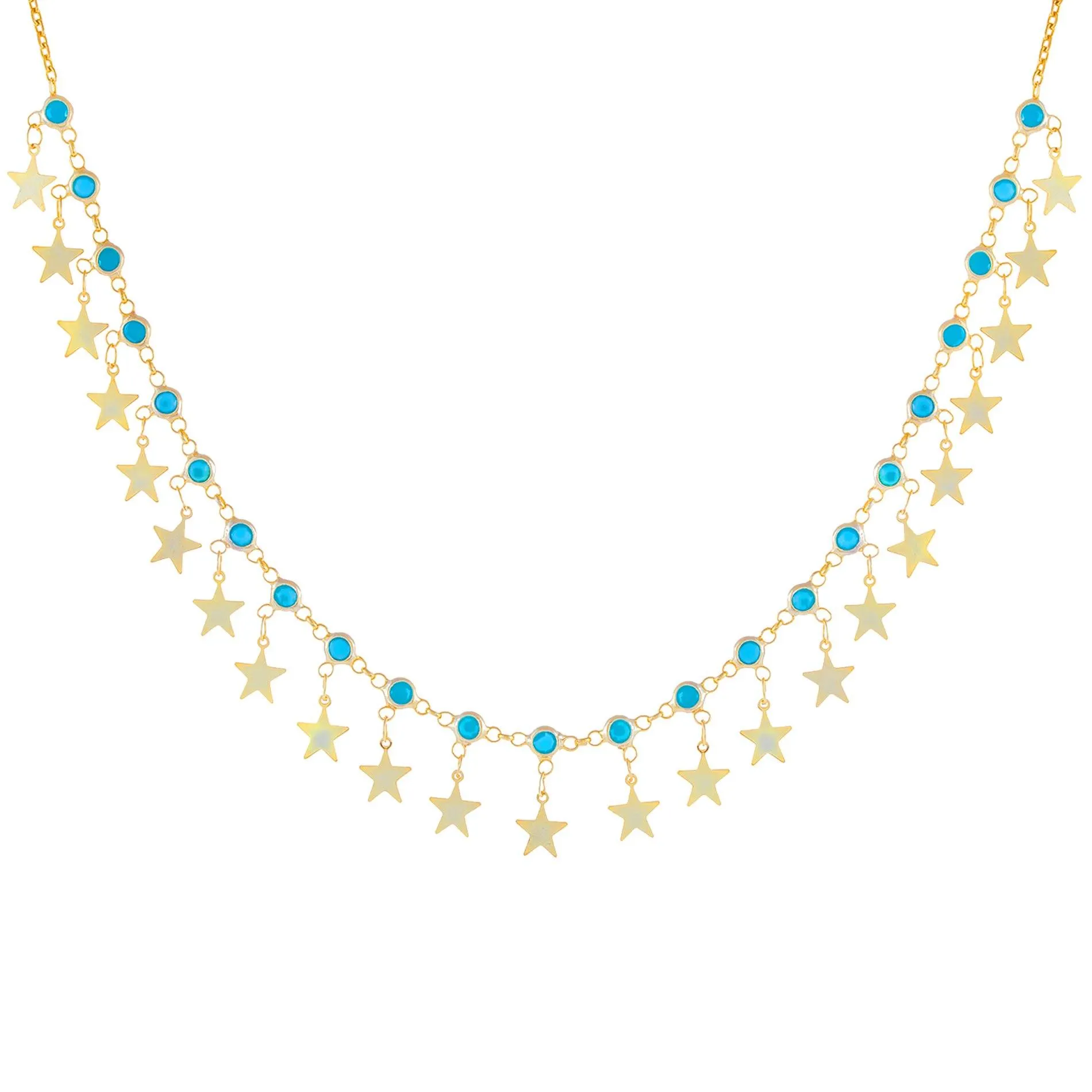 Dangling Star X Turquoise Bezel Choker