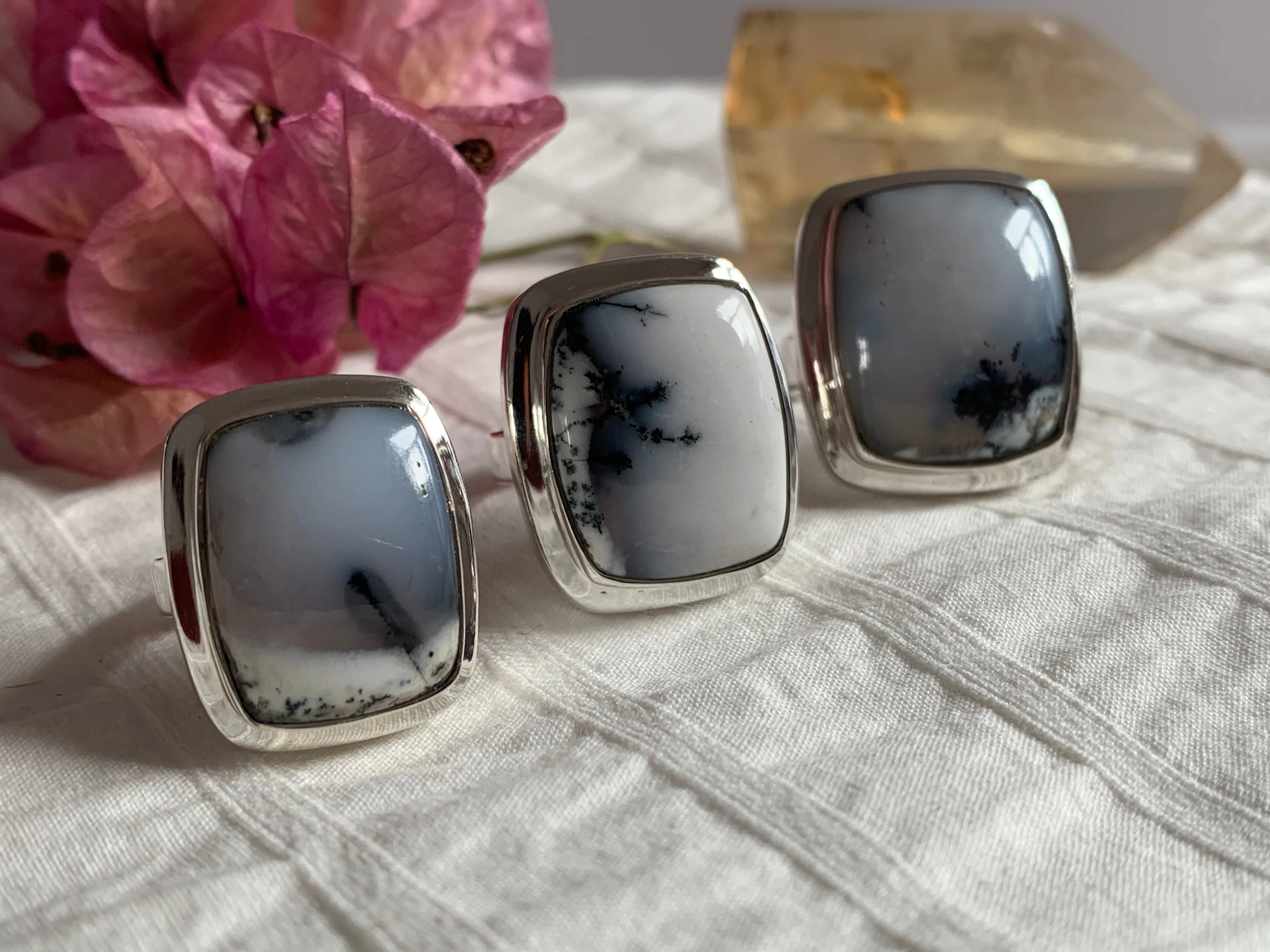 Dendritic Agate Ansley Ring - Square