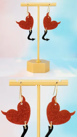 Devilish Hearts Statement Earrings
