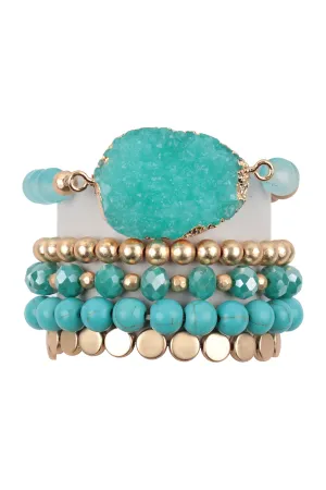 DRUZY CHARM MIXED BRACELET SET