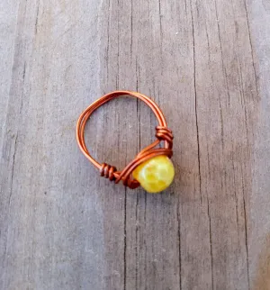 Dyed Agate Bead Wire Wrapped Rings