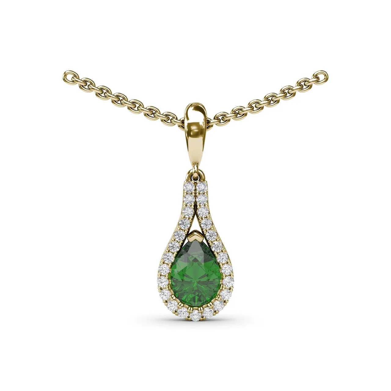 Emerald and Diamond Wrap Pendant