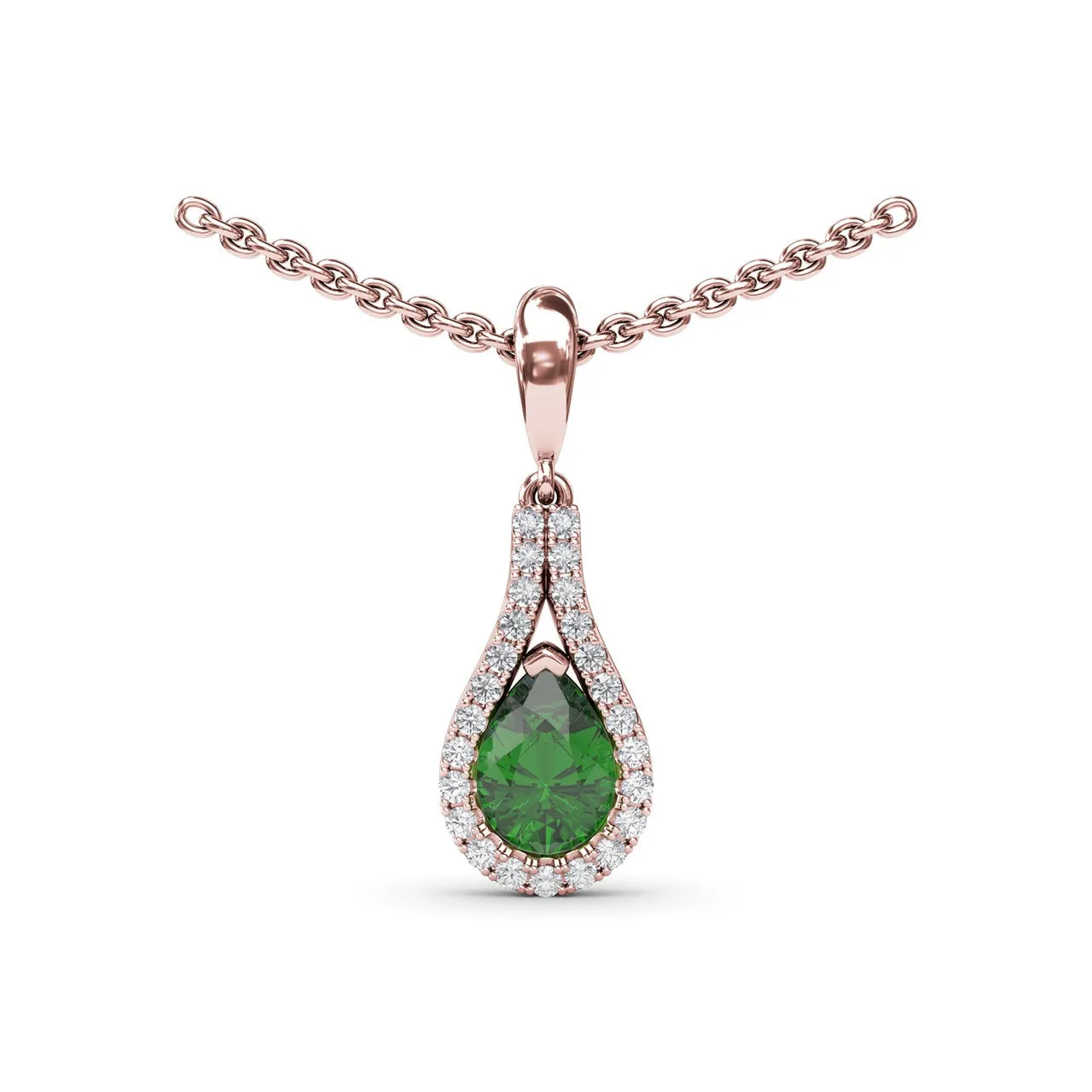 Emerald and Diamond Wrap Pendant