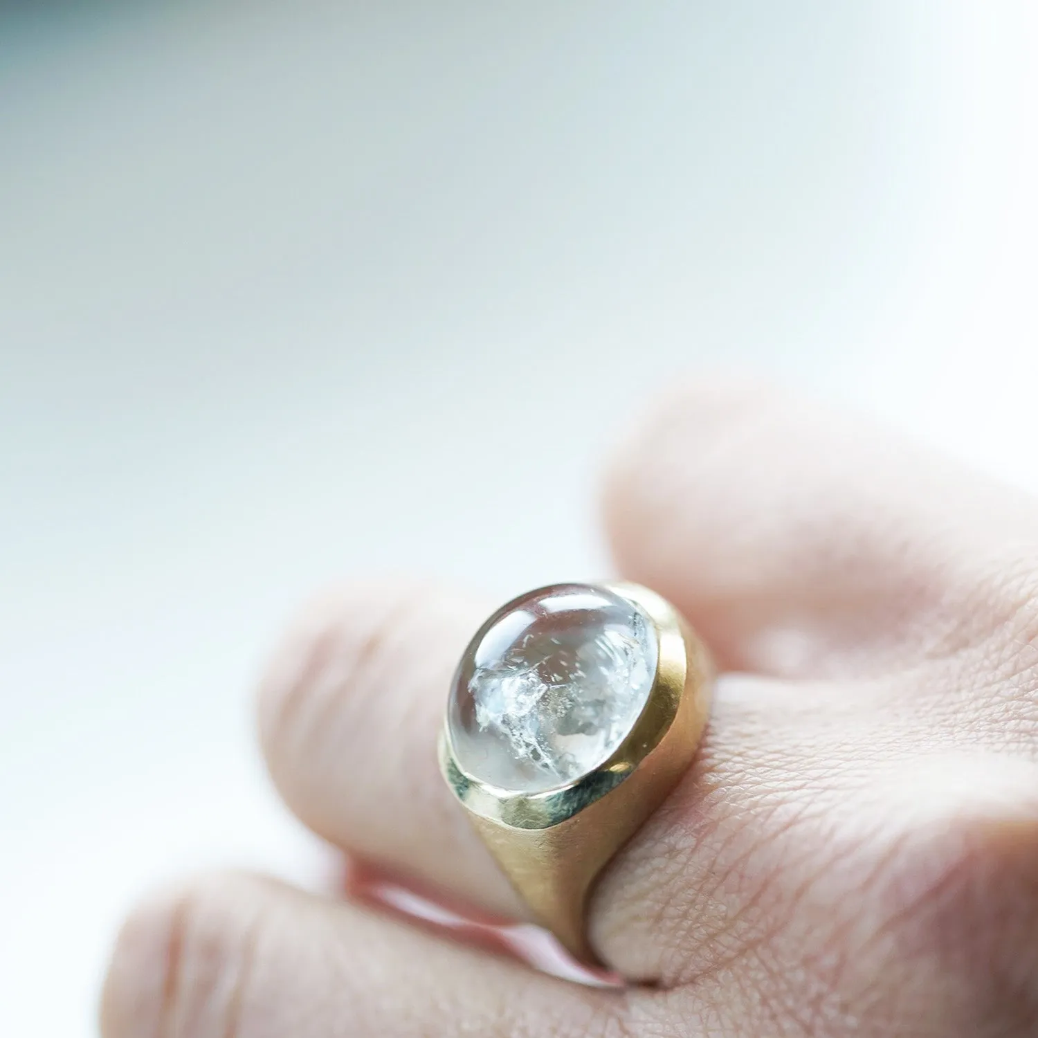 Enhydro Quartz gold ring