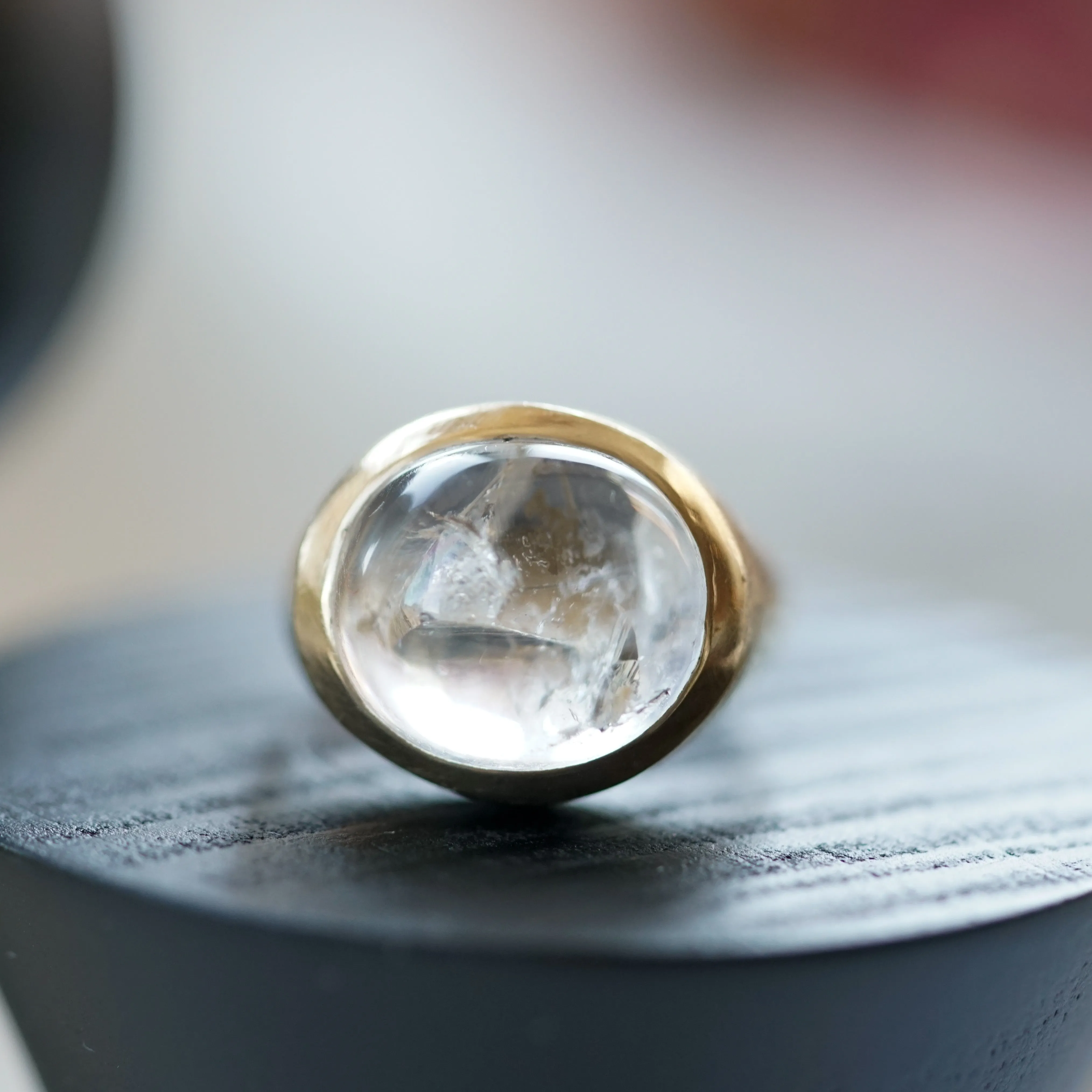 Enhydro Quartz gold ring