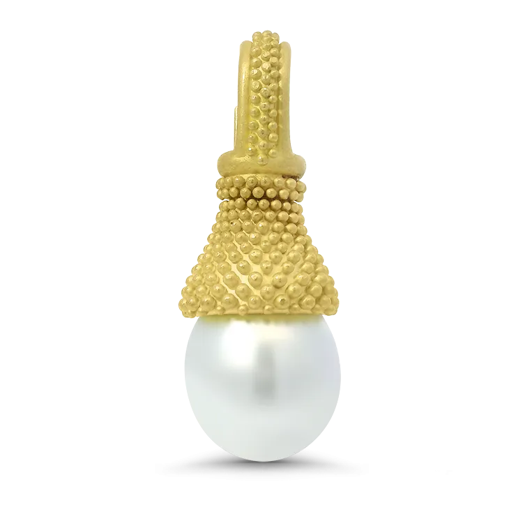Estate Denise Roberge 22k Yellow Gold Pearl Pendant