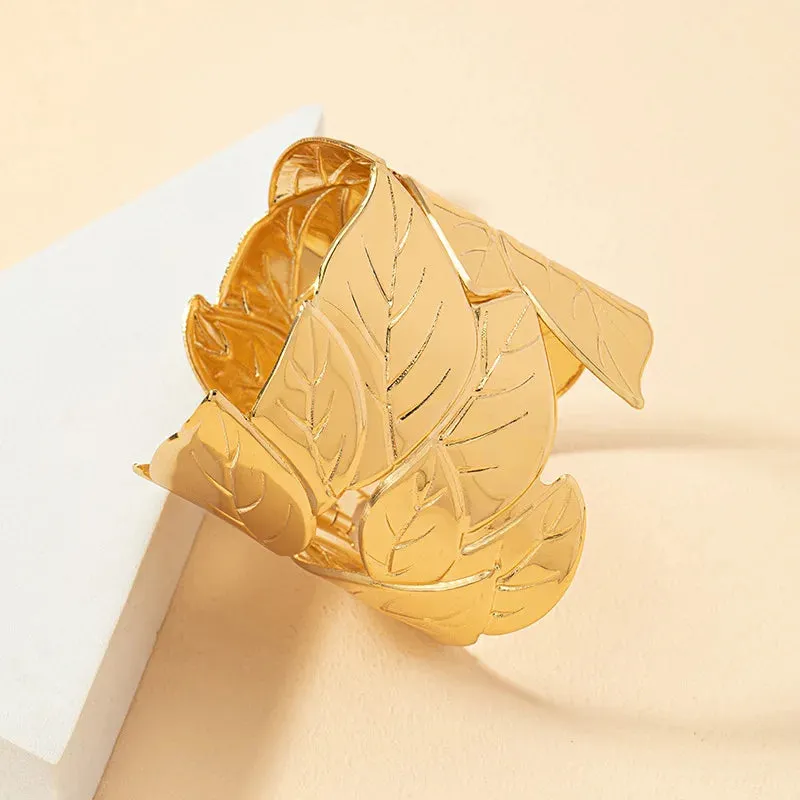 European American Style Metal Leaf Hologram Bracelet
