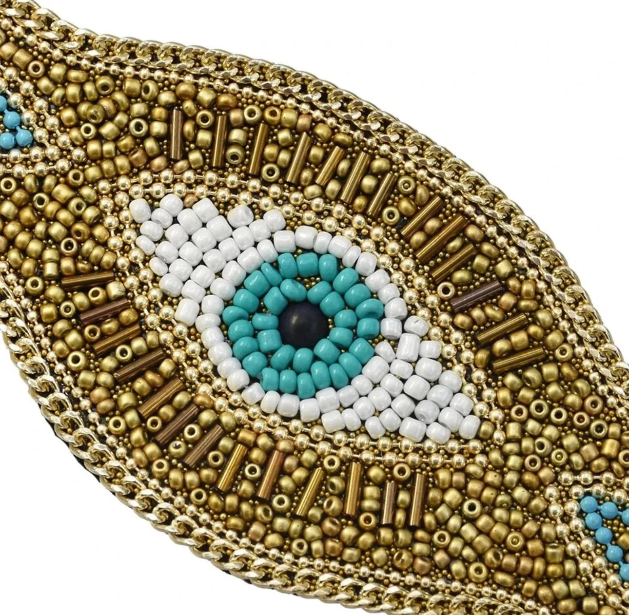 Evil Eye Beaded Bracelet Cuff with Magnetic Closure 430-15 | Erika Williner Designs