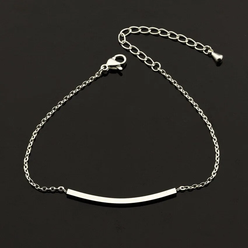 Fashion Korean Style Curved Bar Women Charm Bangle