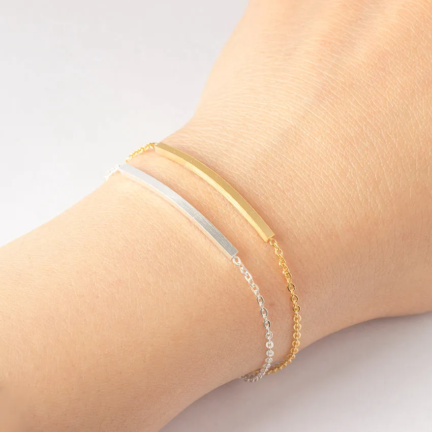 Fashion Korean Style Curved Bar Women Charm Bangle