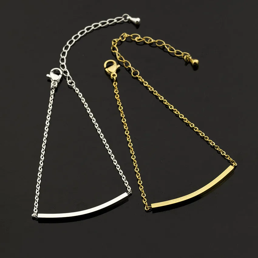 Fashion Korean Style Curved Bar Women Charm Bangle