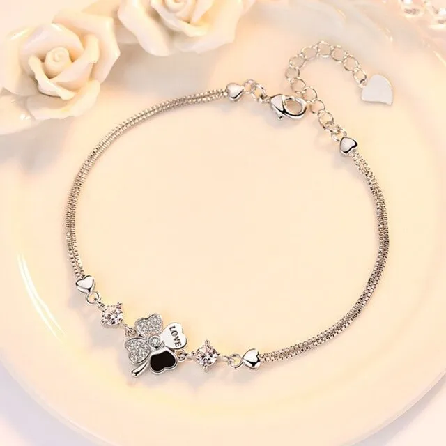 Fashion lucky four-leaf clover bracelet