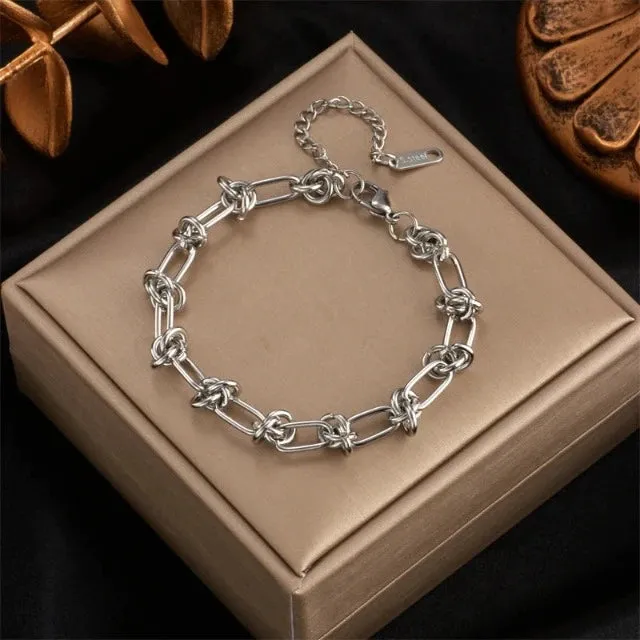 Fashion twist knot stainless steel jewelry set