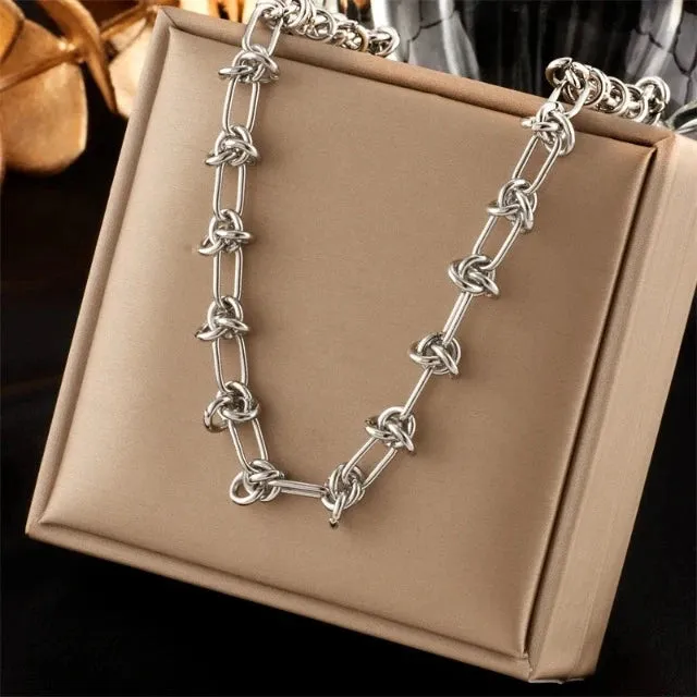 Fashion twist knot stainless steel jewelry set