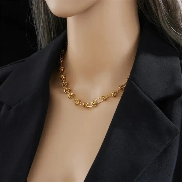 Fashion twist knot stainless steel jewelry set