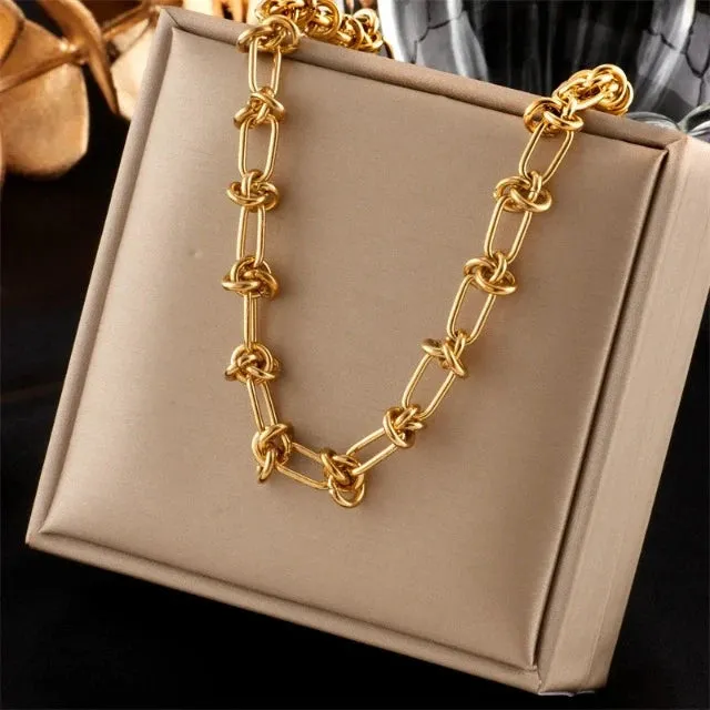Fashion twist knot stainless steel jewelry set