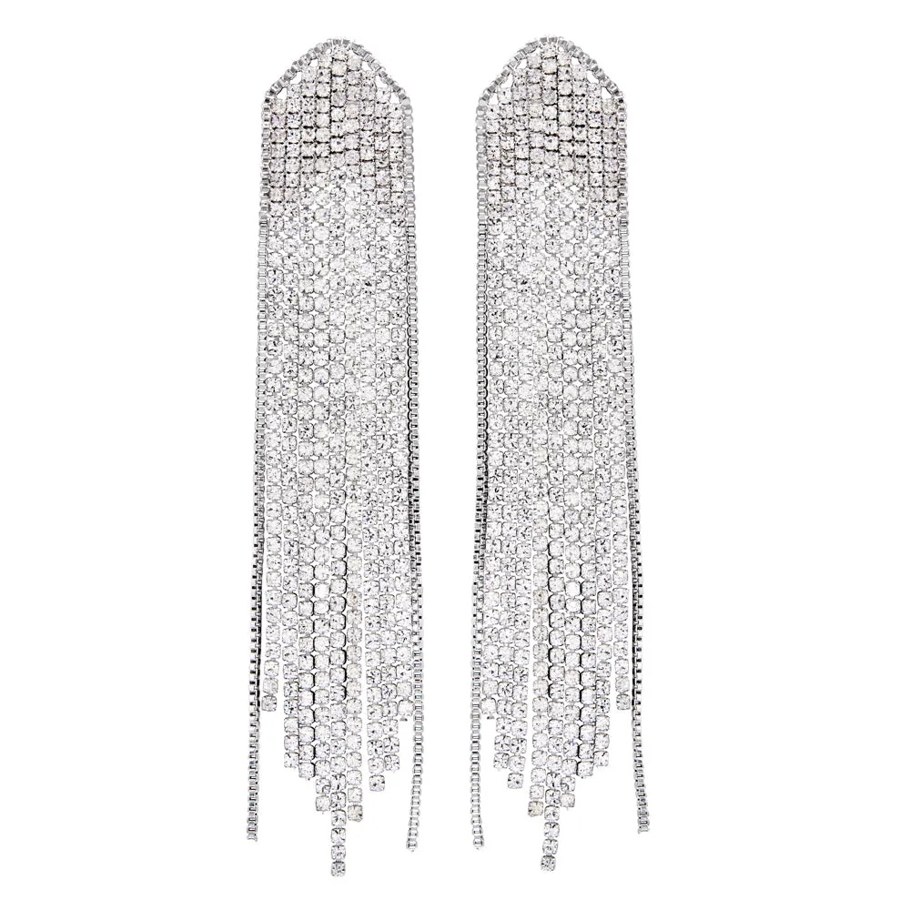 FEATHERED WATERFALL CHANDELIER EARRINGS