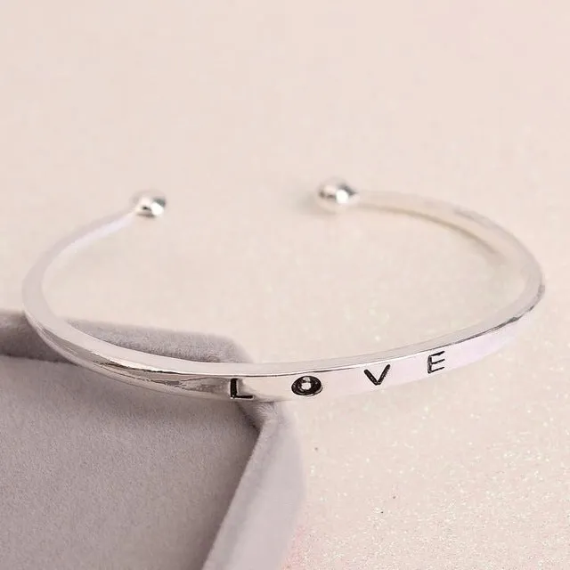 Foreign Trade Fashion Environmentally Friendly Materials Bracelet Minimalist Open Love Bracelet Female Jewelry Wholesale Bangle
