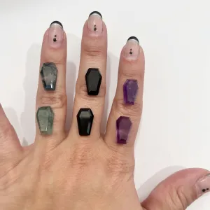 Gemstone Coffin Ring / CUSTOM Gemstone